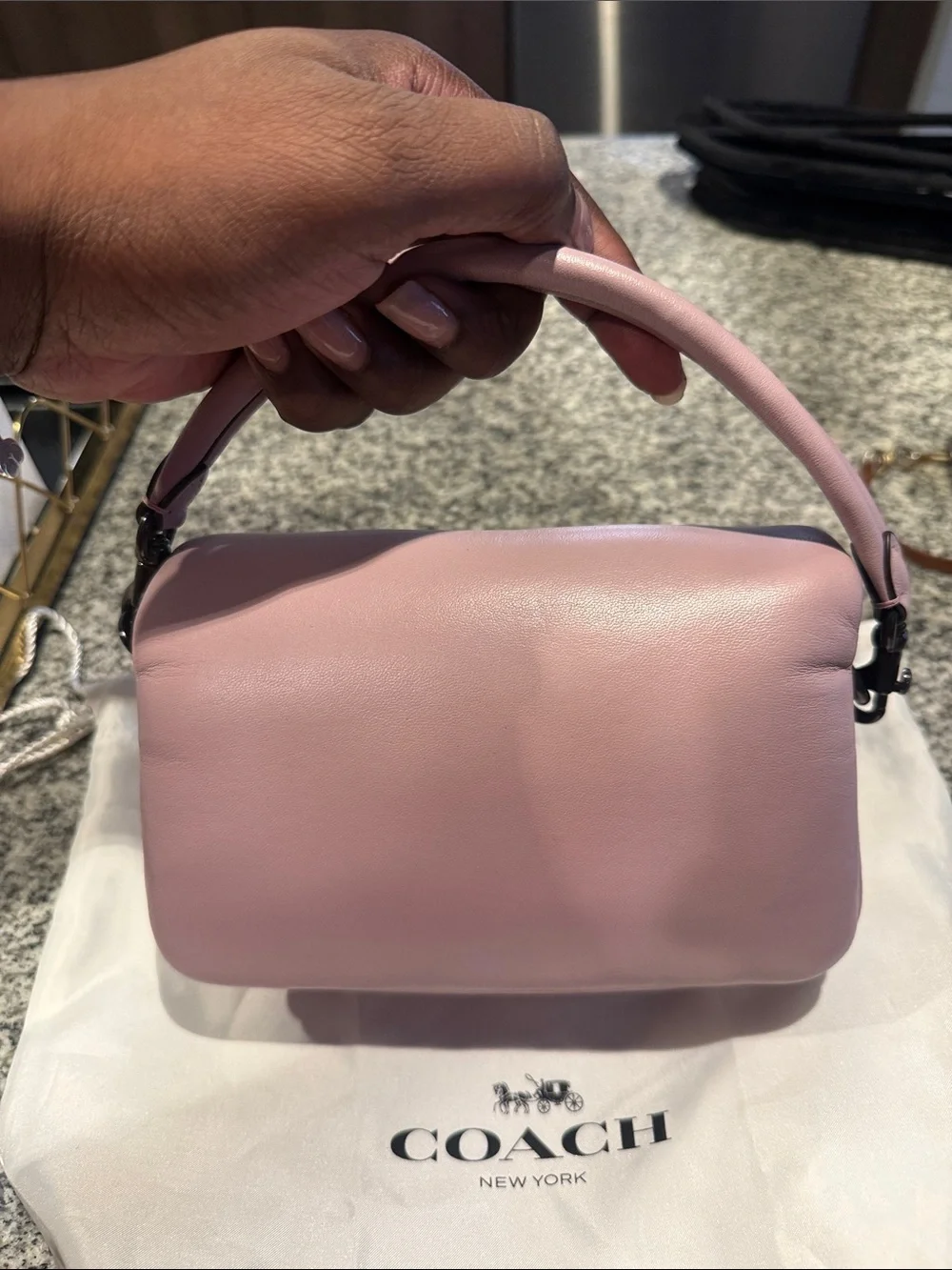 Coach Pink Leather Crossbody with Signature 'C' Front